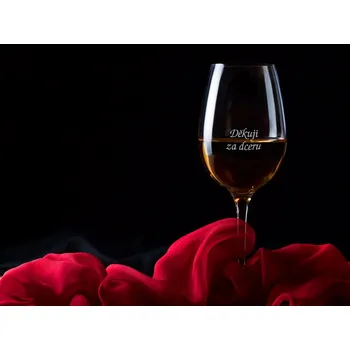 Svatební dekorace Děkuji za dceru - 2 sklenice na víno