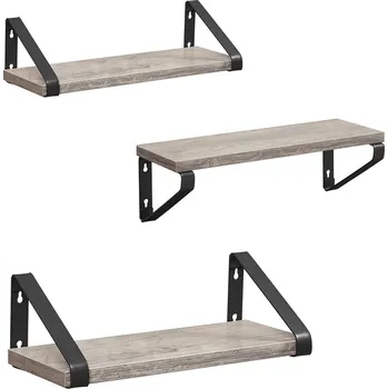 police Songmics Vasagle Swany Sada tří polic šedá/černá