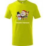 Vánoční dětské tričko Santa a kamarádi Barva: Limetková, Velikost: 12