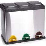 MSV pedálový koš na tříděný odpad Tri Selectif, kartáčovaná nerez ocel, 3 × 8 l