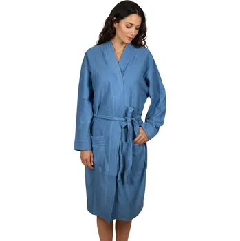 Dámský župan Vn.Lot Dámský světle modrý nadměrný froté župan Barva: Modrá, Velikost: M