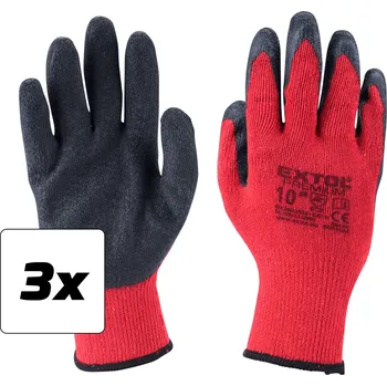 Pracovní rukavice EXTOL PREMIUM Rukavice bavlněné polomáčené v latexu, velikost 10", sada 3 ks