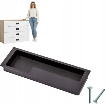 Nábytkové kování Zapuštěná Nábytková úchytka NOVA 128 ČERNÁ PRAVÁ (pravá)