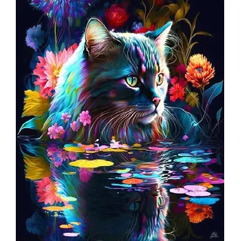 Diamantové malování Norimpex Kočka 30 × 40 cm