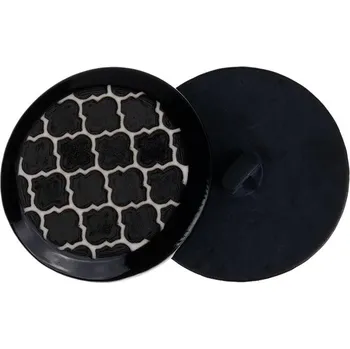 Knoflík Knoflíky Žirovnice Knoflík 4 cm černobílý ornament, 366659, sada 3 ks