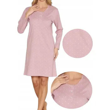 Dámské noční prádlo Noční košile Morella s dlouhým rukávem nad kolena velikost M