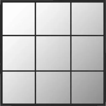 Zrcadlo Zrcadlo nástěnné, černé, 60x60 cm, kovové