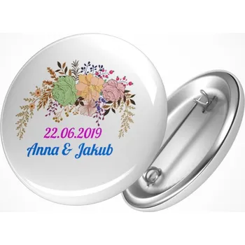 Svatební placka kytky Průměr placky: 37 mm