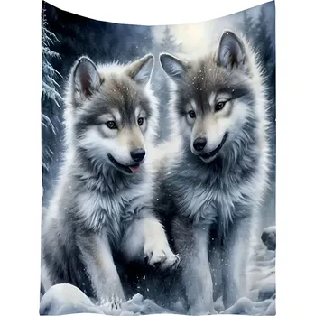 deka Excellent Mikroplyšová hřejivá deka 150x200 cm - Vlčí štěňata