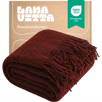 Prostěradlo Deka Lanavitta vlněná 140 cm x 200 cm červená