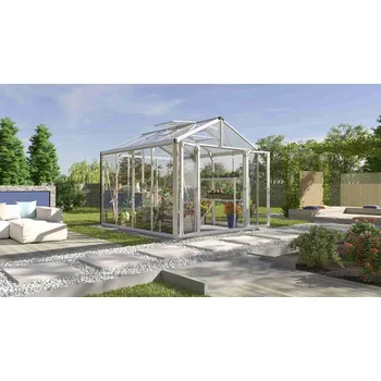 Skleník skleník VITAVIA ZEUS COMFORT 8100 sklo 3 mm + PC 10 mm stříbrný LG3702 Varianta: skleník VITAVIA ZEUS COMFORT 8100 sklo 3 mm + PC 10 mm stříbrný LG3702