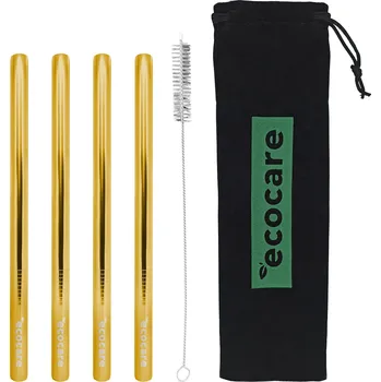 ECOCARE Kovová Brčka Maxi 12 mm Set Gold 4 ks