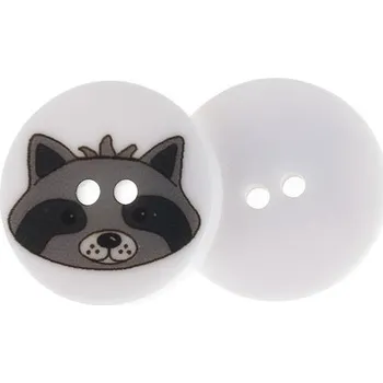 Knoflík Knoflíky Žirovnice Knoflík 1,5 cm medvídek mýval 49892HH, sada 6 ks