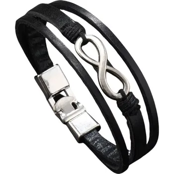 Náramek Predator Q1 Steel Pulse pánský náramek Nekonečno, černý 23 cm