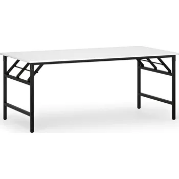 Konferenční stolek Konferenční stůl FAST READY, 180x90 cm, černá podnož, bílá
