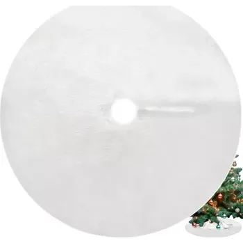 Vánoce Podložka pod vánoční stromek - 90 cm - bílá kožešina