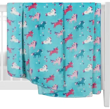 Dětské zboží BELLATEX Ella 2513/179 100 × 150 cm, jednorožec tyrkysový