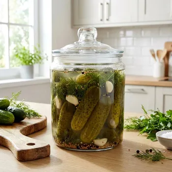 Dóza na potraviny Skleněná nádoba / skleněná nádoba s víkem a těsněním 6 l