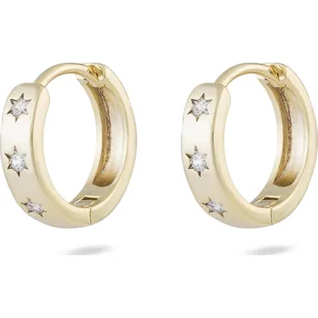 Šperk Biju Pozlacené náušnice 14K kroužek, ozdobený hvězdičkami se zirkony 1002384