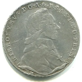 SALZBURG. 1772-1812 Hieronymus v. Colloredo-Waldsee. 20 Kreuzer 1781. Ag.