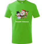 Vánoční dětské tričko Santa a kamarádi Barva: Apple green, Velikost: 12