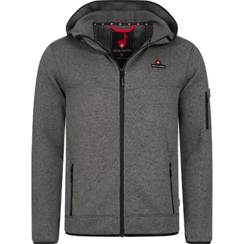 Pánská mikina HÖHENHORN Pánská pletená flísová mikina s kapucí HOHENHORN Tacul Barva: Šedá, Velikost: M