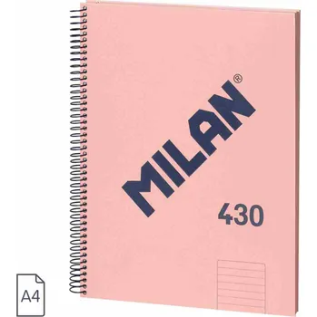 Zápisník MILAN kroužkový A4 s linkovaným papírem, růžový