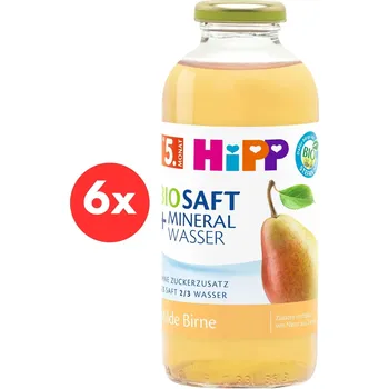 Dětská výživa HiPP BIO Hruška s neperlivou pramenitou vodou 6× 500 ml