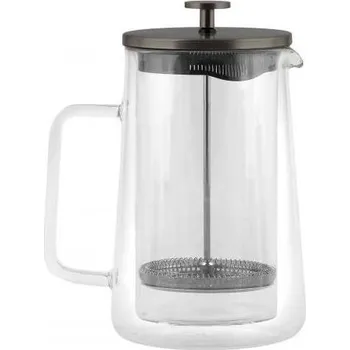 Konvice na čaj Vialli Design Konvice French Press, dvoustěnná 1000 ml, grafitová_DIVA 9293