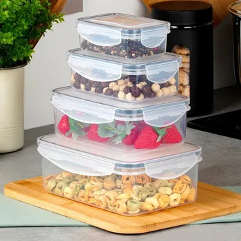 Dóza na potraviny Sada plastových dóz na potraviny, 4 kusy