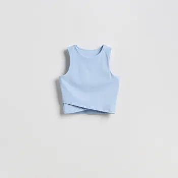 Reserved - Krátký top se záhyby - bleděmodrá - 577JS-05X - 577JS-05X-XS