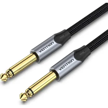 Datový kabel Vention Cotton Braided 6.5mm Male to Male Audio Cable 5m Gray Aluminum Alloy Type