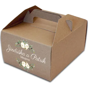 Krabička na výslužku Výslužková krabička bílé růže