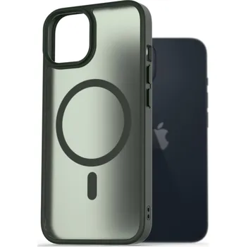 Pouzdro na mobilní telefon AlzaGuard Matte Case Compatible with Magsafe pro iPhone 14 tmavě zelený