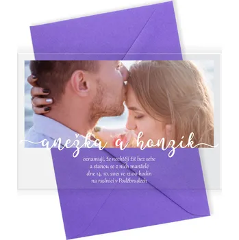 Svatební dekorace Svatební oznámení s vlastní fotografií