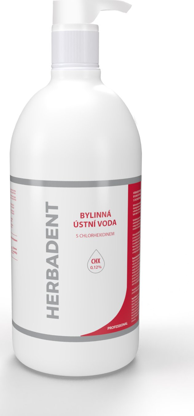 HERBADENT PROFESSIONAL Bylinná ústní voda s chlorhexidinem Objem: 1000 ml