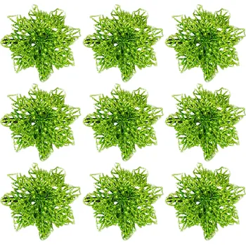 LAALU Květina bez klipu zelená 10 cm, sada 9 ks