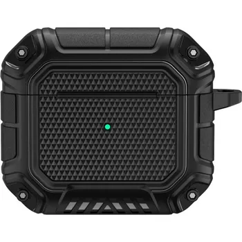 Pouzdro na mobilní telefon Odolný obal s karabinou pro AirPods 3 - černý