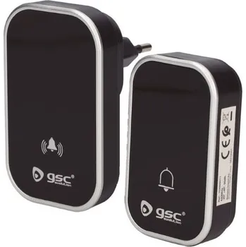 Domovní zvonek Garsaco Domovní bezdrátový zvonek Plumtre 1 bezbateriové tlačítko a 1 přijímač, černý