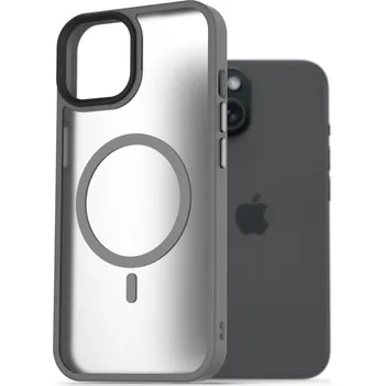 Pouzdro na mobilní telefon AlzaGuard Matte Case Compatible with Magsafe pro iPhone 15 šedý