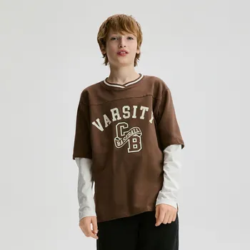 Chlapecká mikina Reserved - Bavlněné tričko s dlouhými rukávy - hnědá - 031HS-88X - 031HS-88X-152