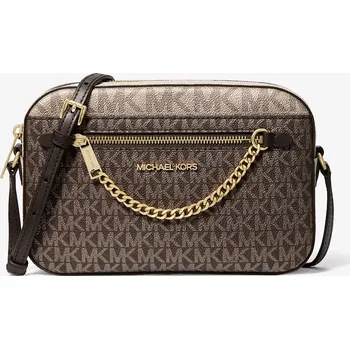 Kabelka MICHAEL KORS metalická kabelka, crossbody Jet Set Large Metallic hnědá