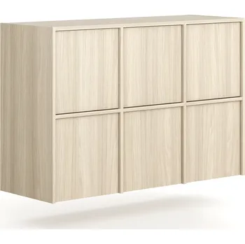 Kancelářská sestava Nástavba pro skříně FRAME, 6x dveře, 1299 x 450 x 854 mm, PUSH-lock, dub přírodní