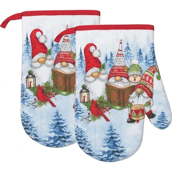 DuraHome Rukavice kuchyňská, OM07, vánoční 2 ks, 3 skřítci a dítě