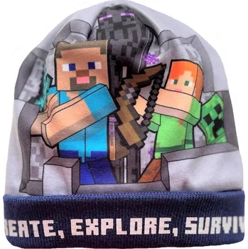 Čepice Minecraft 68352 - zimní čepice modrá, vel. 54