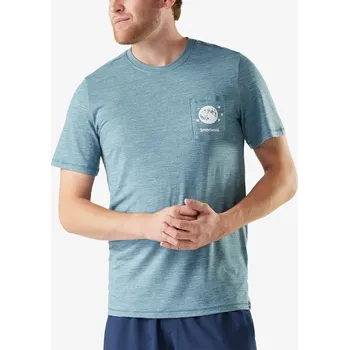 Merino triko Smartwool Merino Hemp Blend Peak Pints Short Sleeve Graphic Tee - dusty teal