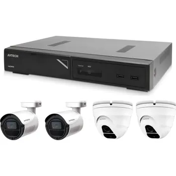 Kompletní kamerový systém AVTECH set 1 × AVTECH NVR AVH1109 + 2 × 2MPX IP Bullet kamera AVTECH DGM2103ASVP a 2 × 2MPX IP Dome