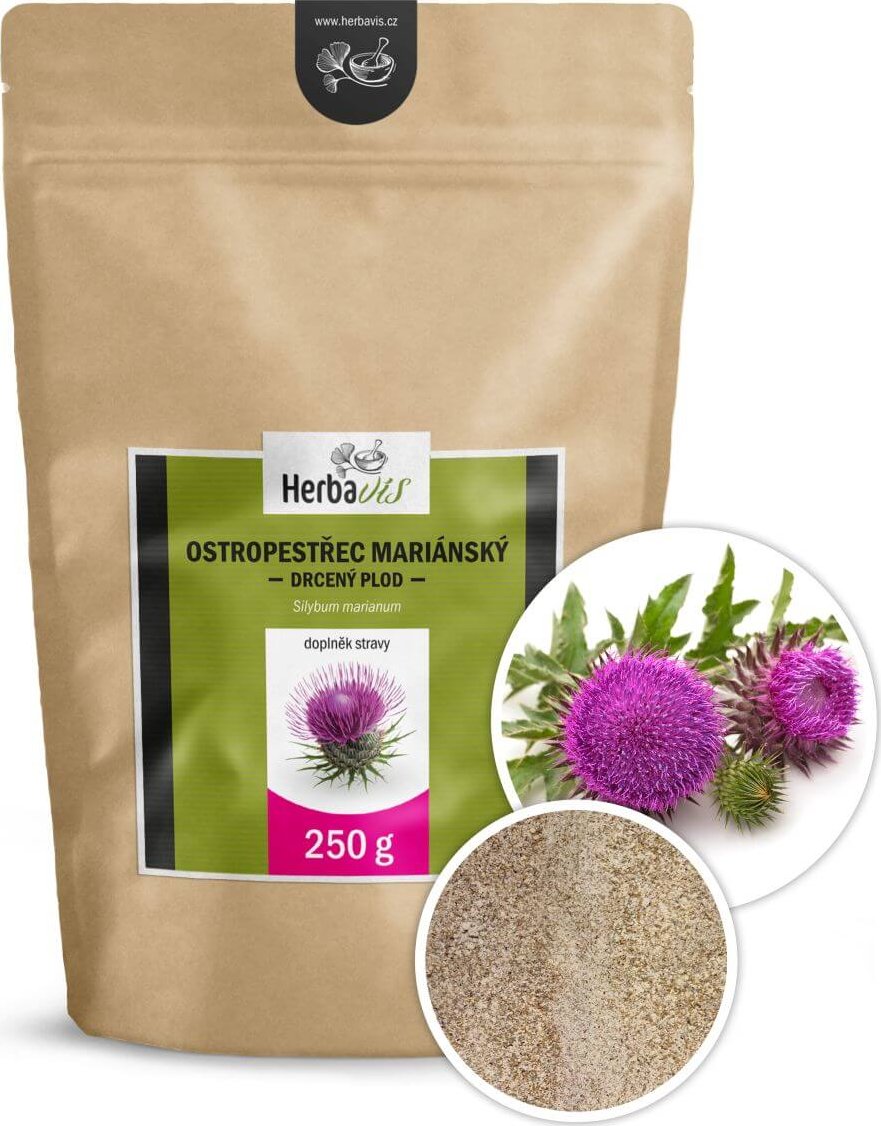 Herbavis Ostropestřec mariánský – Čerstvě drcený plod, 250 g PLUS