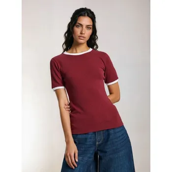 Dámské tričko Sinsay - Bavlněné tričko - burgundy - 648EU-83J - 648EU-83J-XL