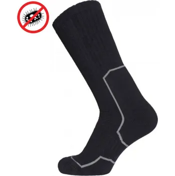 Pánské ponožky KNITVA Outdoorové ponožky se stříbrem EXTRÉMNÍ ZÁTĚŽ antibakteriální černá 37-38